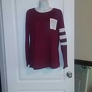 Burgundy long sleeve top