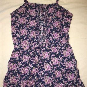 XXI Navy and Purple Floral Romper