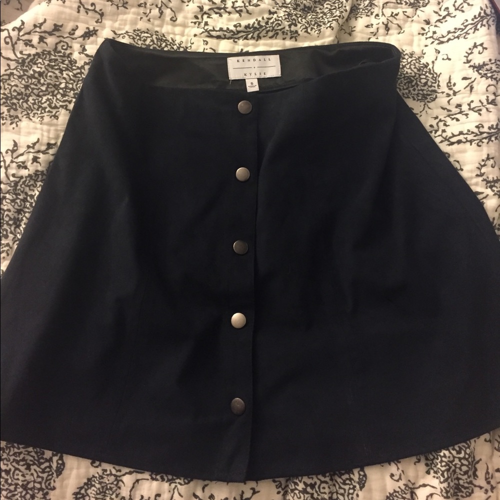 Kendal + Kylie blue suede skirt