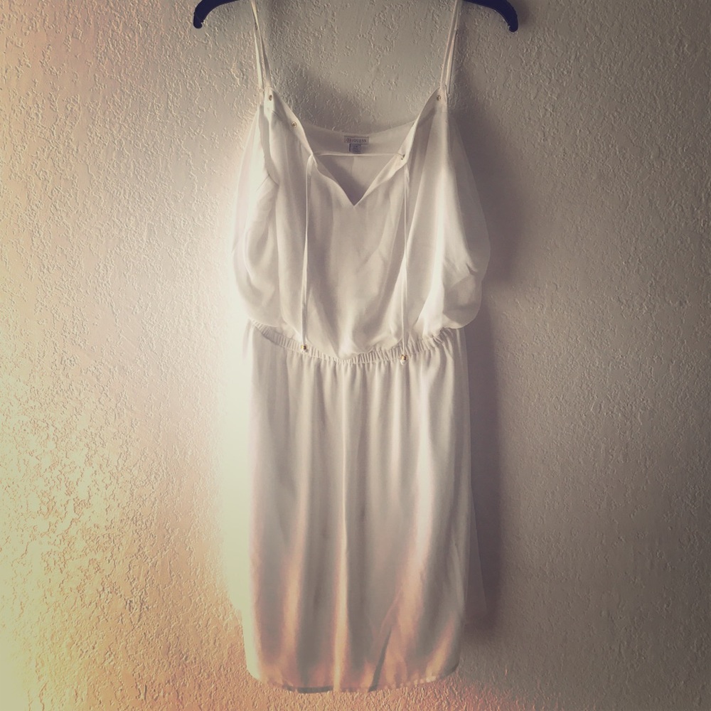 Guess White Summer Dress Size Large New