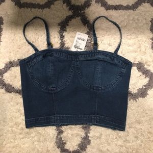 Vintage Denim Crop Top
