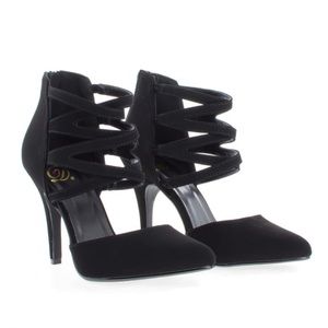 Suede strappy ankle pumps