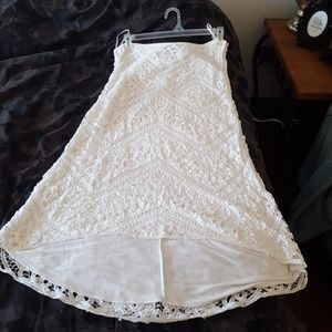 White Lace High Lo Skirt