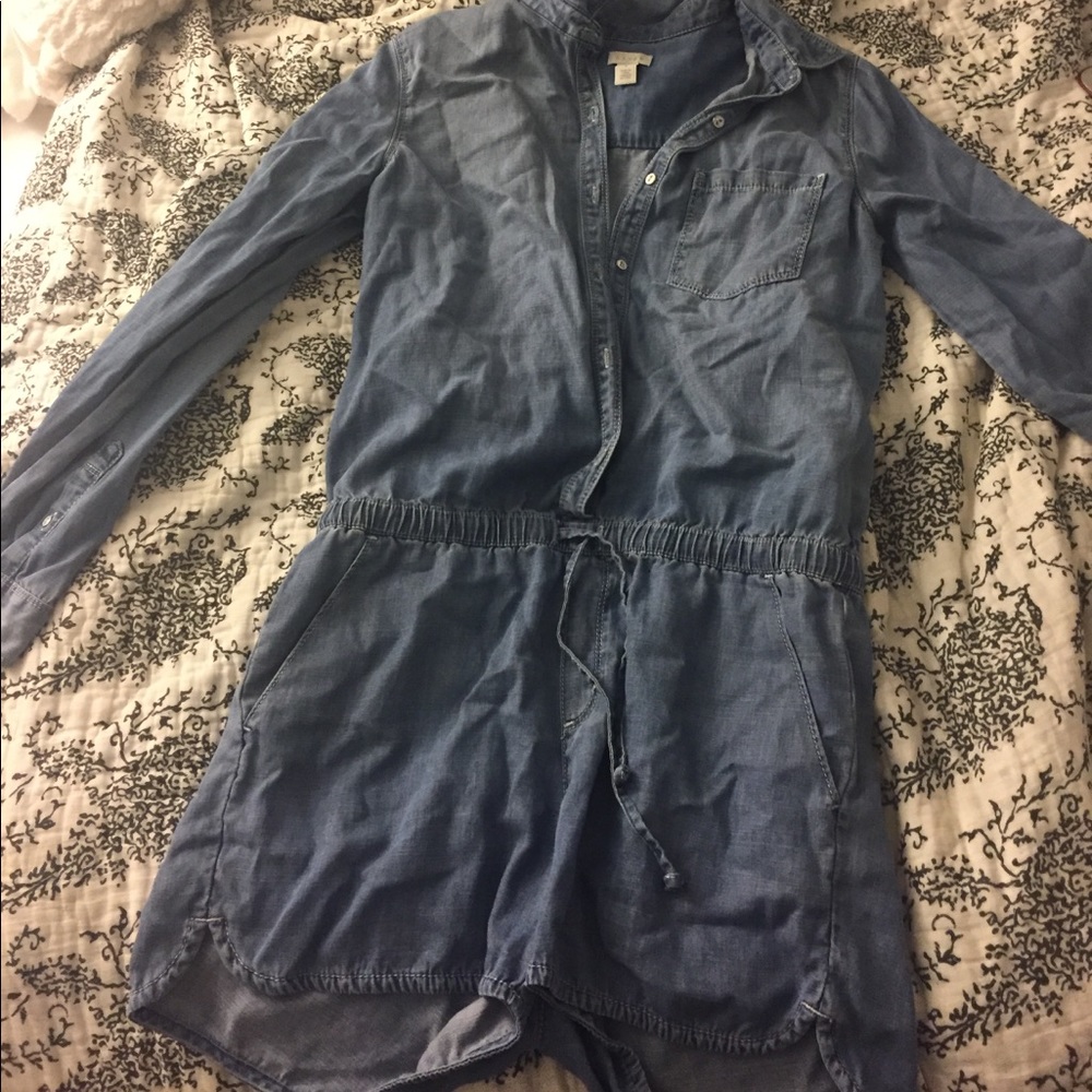 Hinge blue denim romper