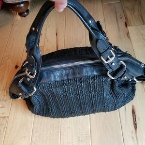 Kenneth Cole black woven handbag