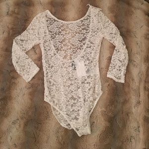 H&M Lace White Bodysuit