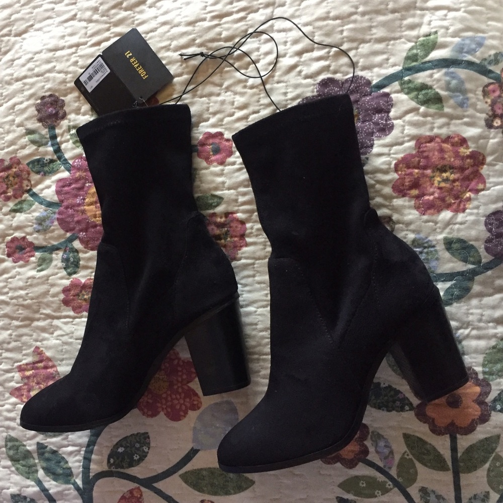Faux Suede Sock Boots