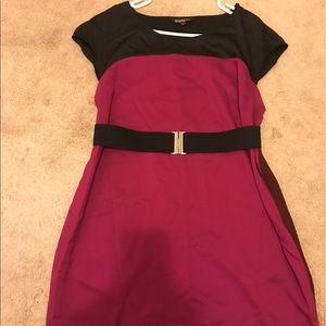 Express pink and burgundy dress NWT
