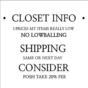 Hello and welcome to my Closet! Please read!