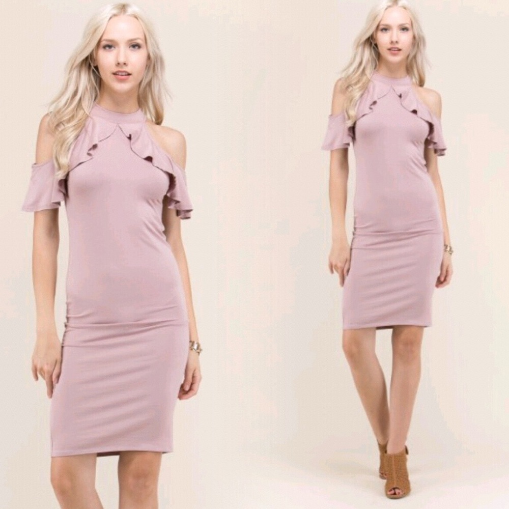 "Carrie" ll Black Cold-Shoulder Ruffle Dress 💕 - Picture 5 of 5