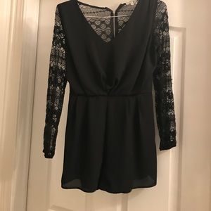 Black lace romper