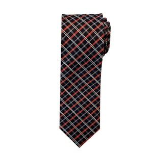 Black with Red and White Striped Tie