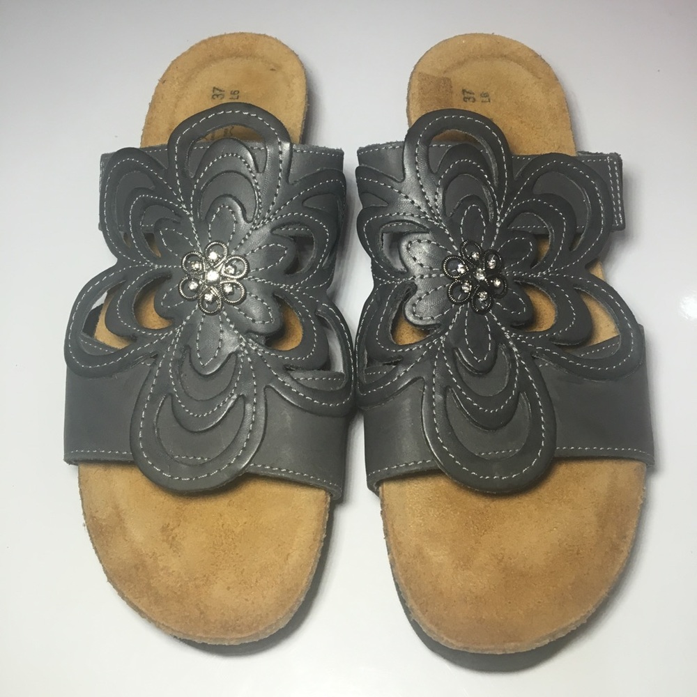 Grey Naot Slippers
