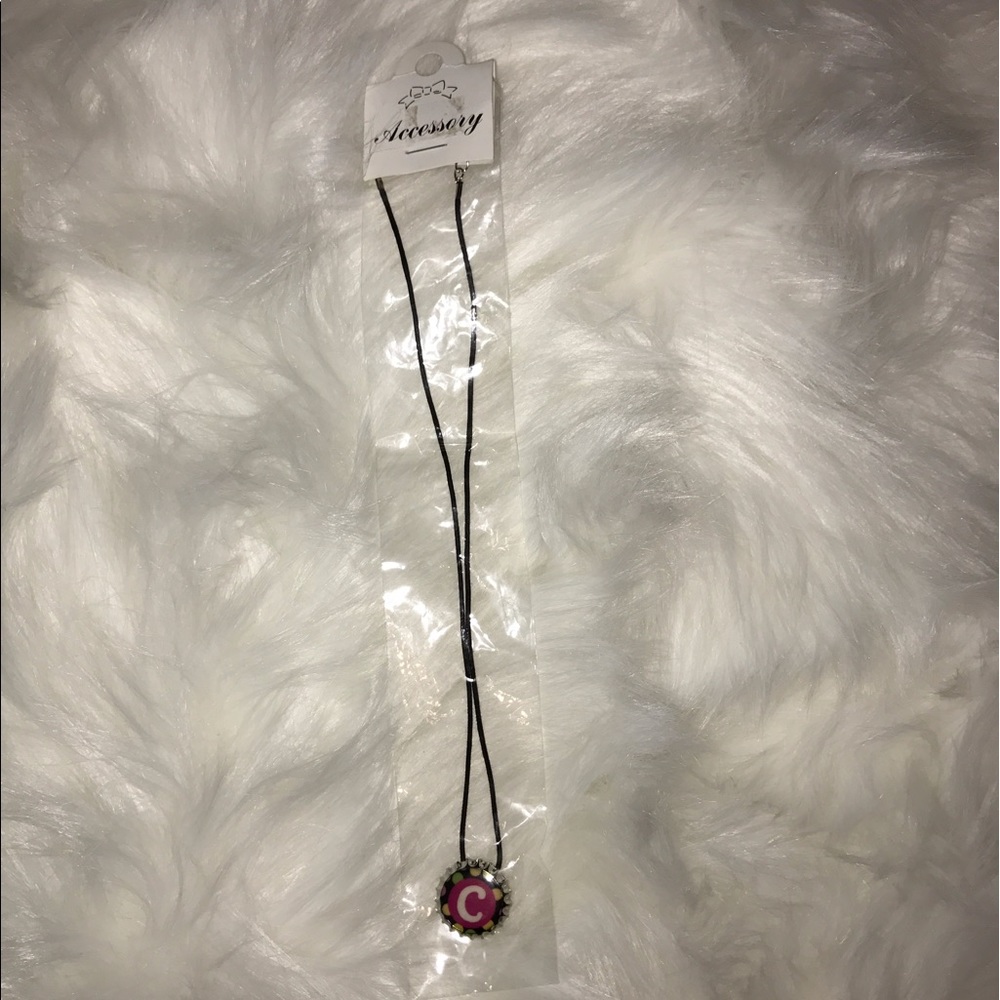 "C" Bottle cap necklace