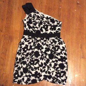 Eliza J - Black and White One Shoulder Dress