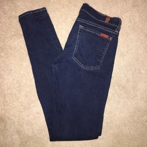 7 For All Mankind dark blue skinny jeans size 27