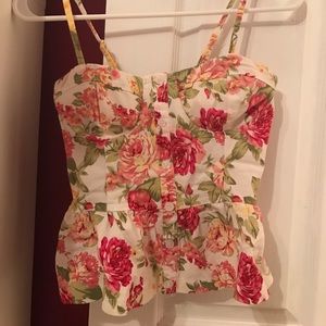 Summer floral peplum tank top