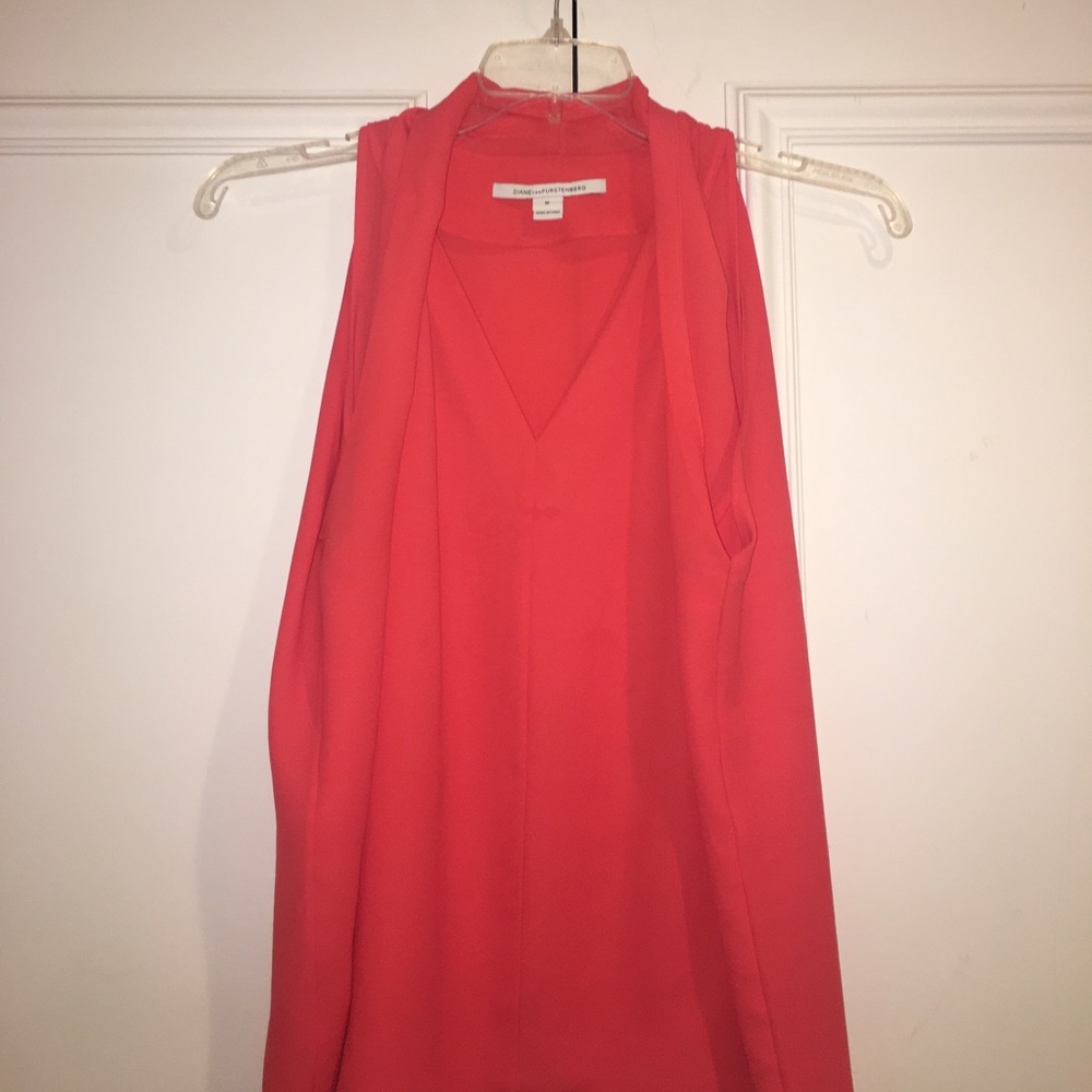 Diane von Furstenberg orange shirt