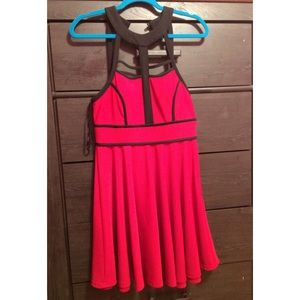 Red and Black Mini Dress