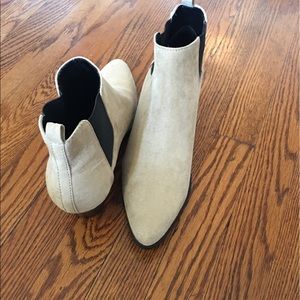 Cream and black booties