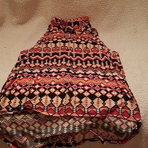 High low button up tank