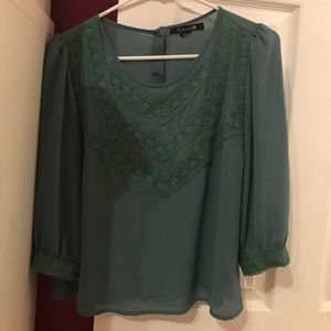 Teal sheer top