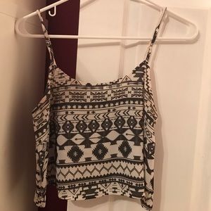 Black and white Aztec crop top