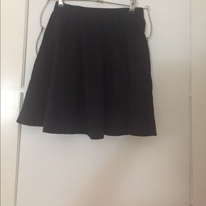 Textured Black Skater Skirt