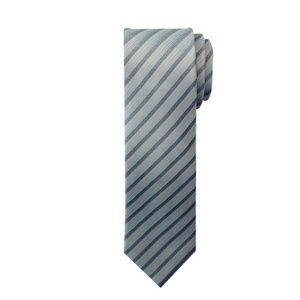Silver and Light Blue Striped Tie