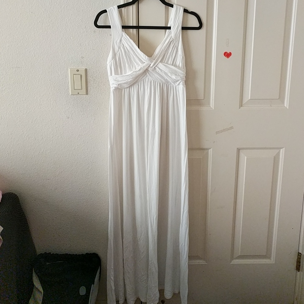 New york and company white maxi dress
