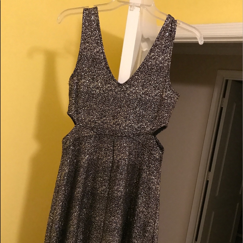 Black and silver cocktail dress