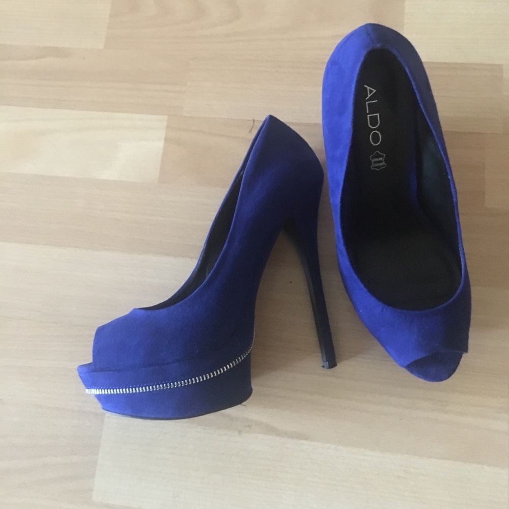 6" stiletto peep-toe platforms with zipper detail