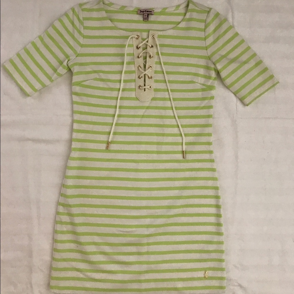 juicy couture striped lace up dress