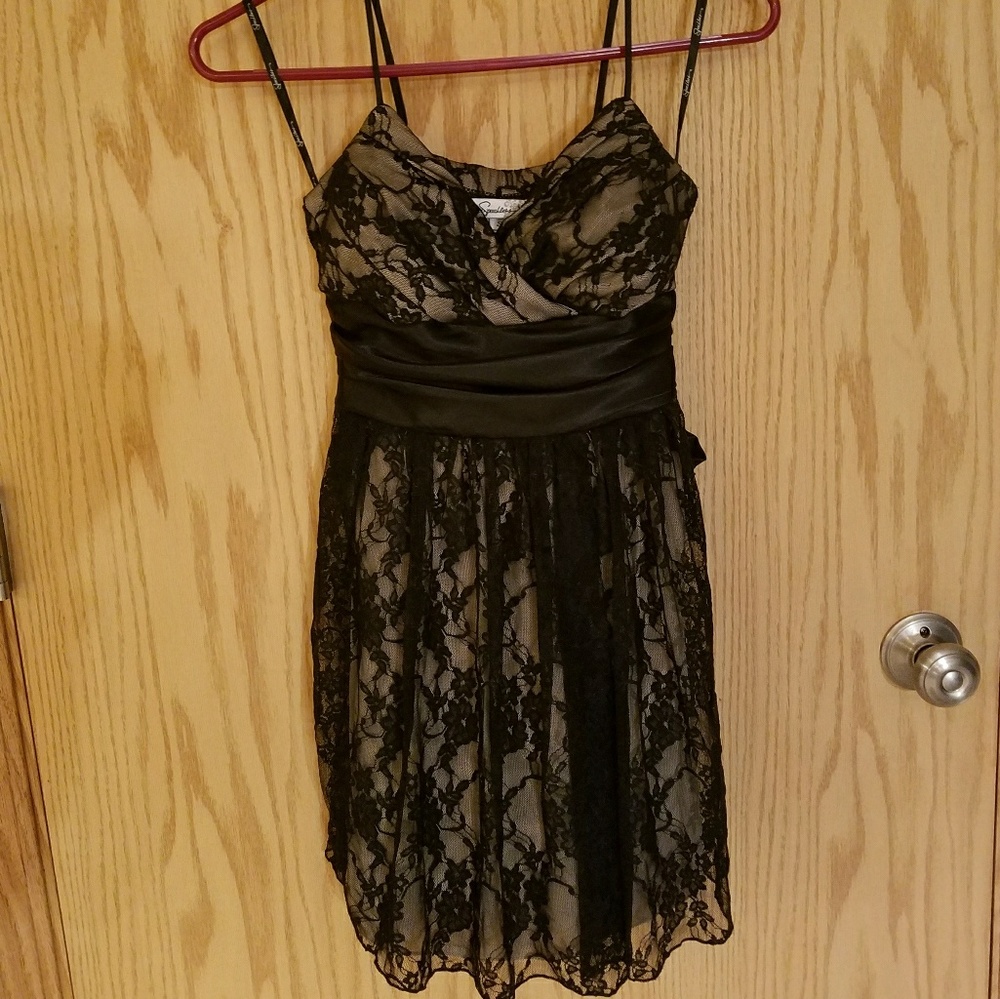 Speechless Black Lace Dress with Satin Bow