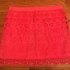 Pink American Eagle crocheted skirt