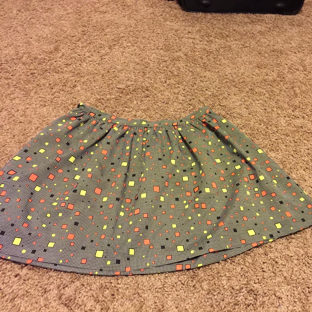 Square Multi-Colored Skater Skirt