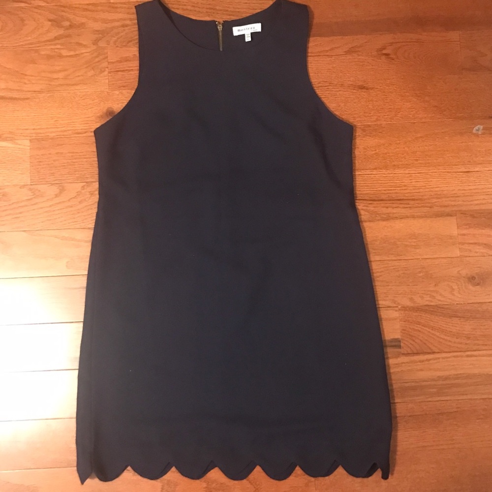 Navy scalloped dress- NEVER WORN