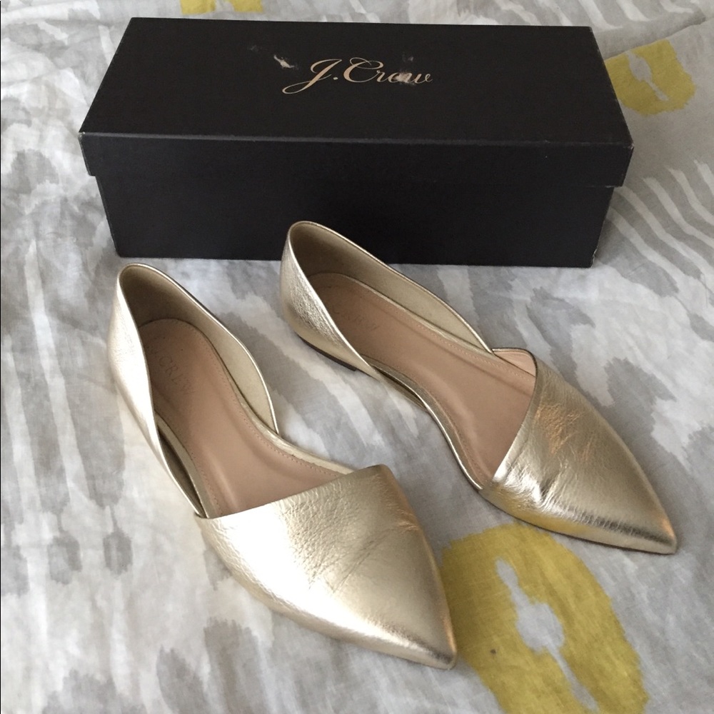Gold J. Crew Sloan D'Orsay Flats