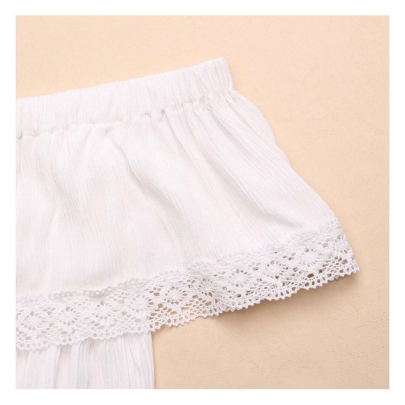 🆕 Lace Off Shoulder Blouse Crop Top - Picture 5 of 5