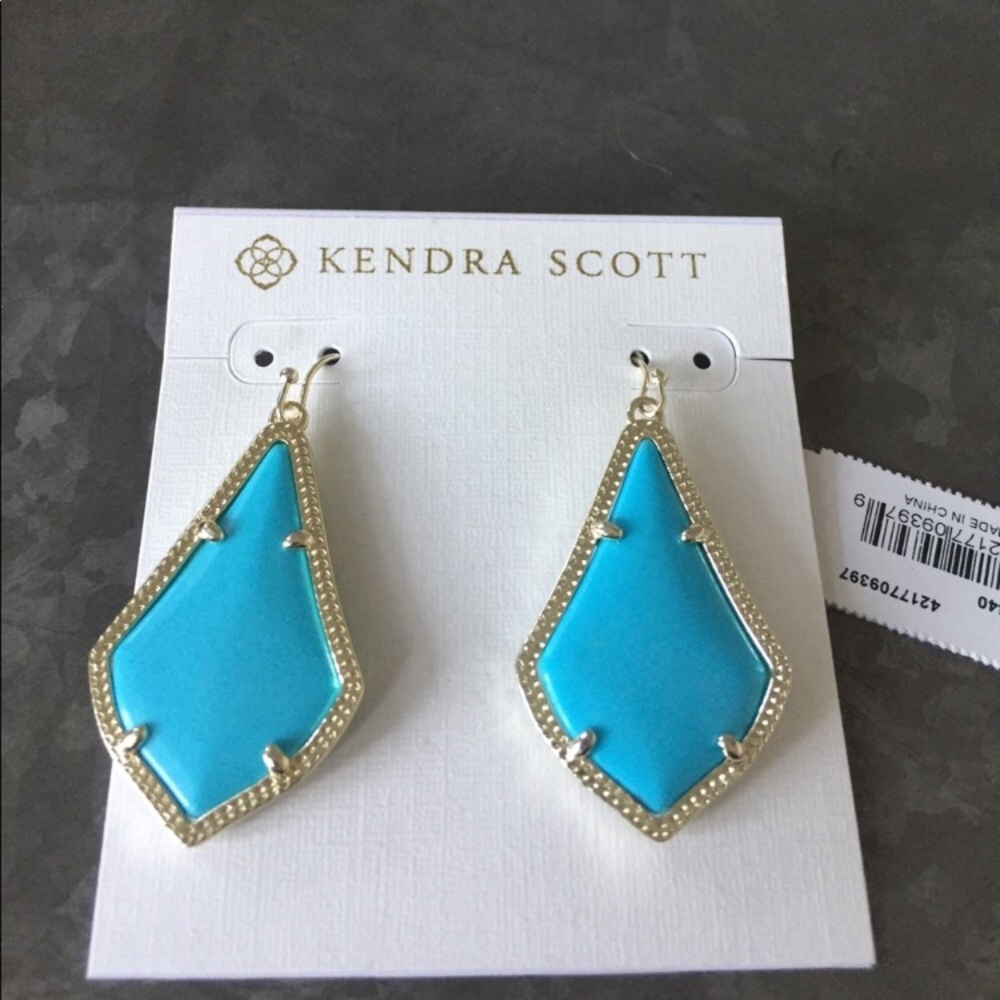 Kendra Scott Alex Earrings- Gold/Turquoise