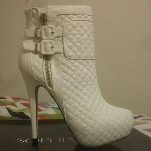 White, platform boots