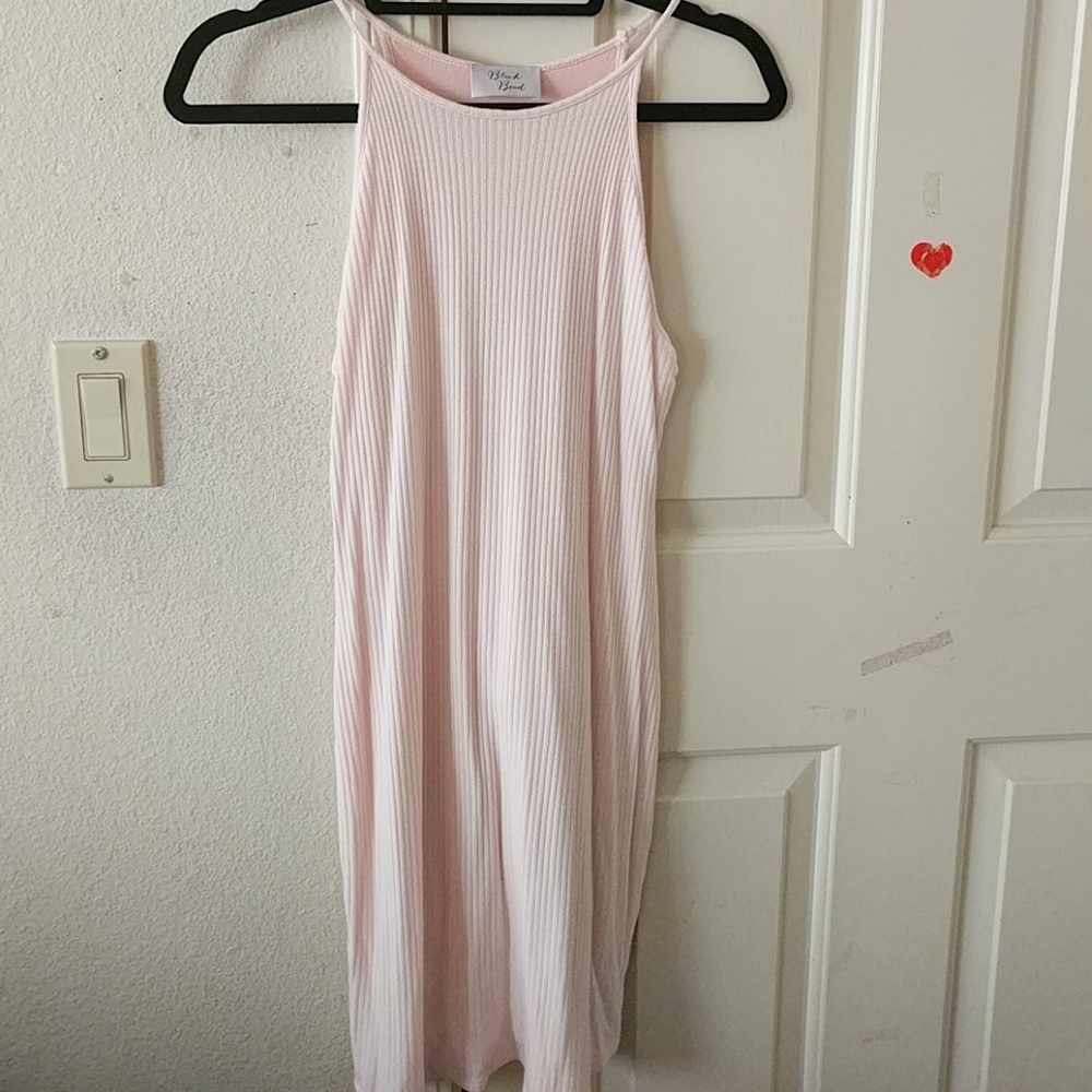 Baby/light pink rib caged dress