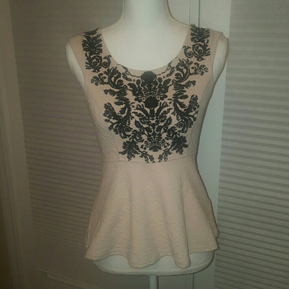 Free People Tops - Free People embroidered peplum take XS
