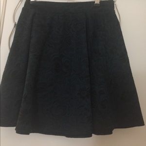Teal Skater Skirt with Texture Pattern