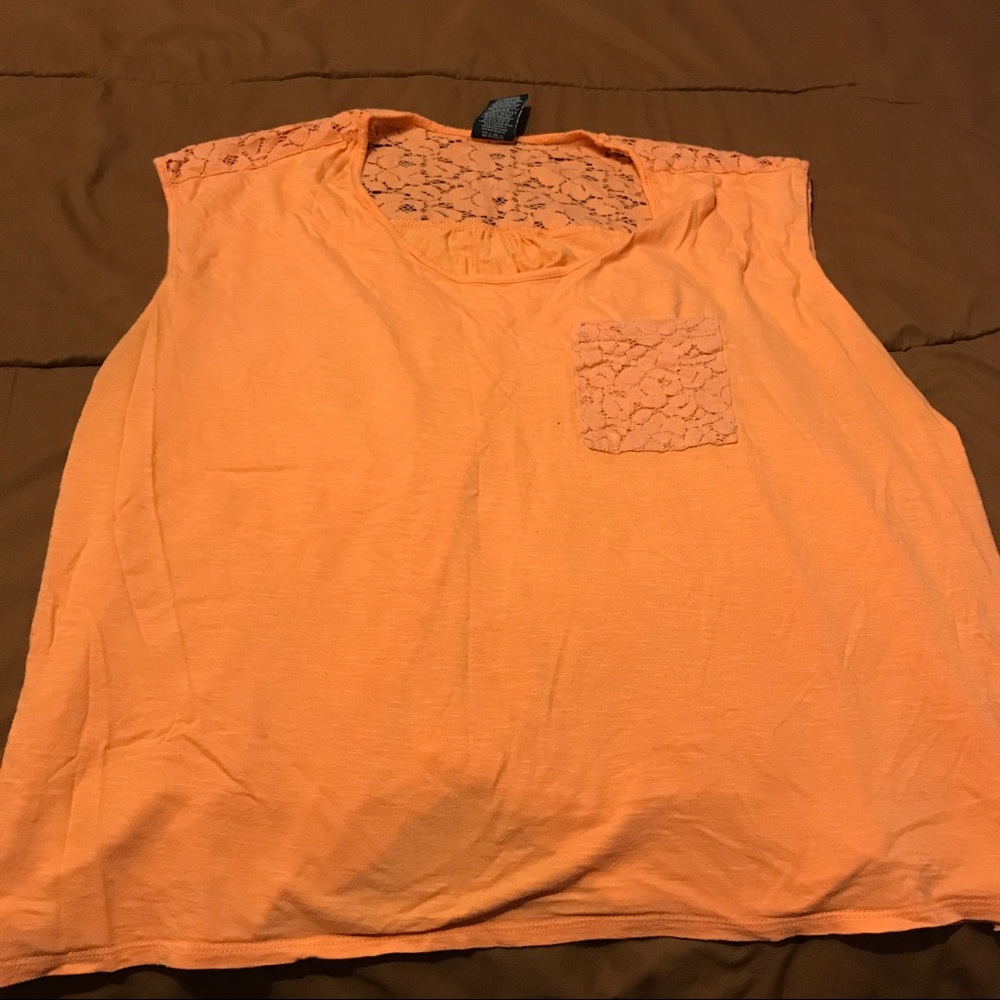 Comfy orange and lace top