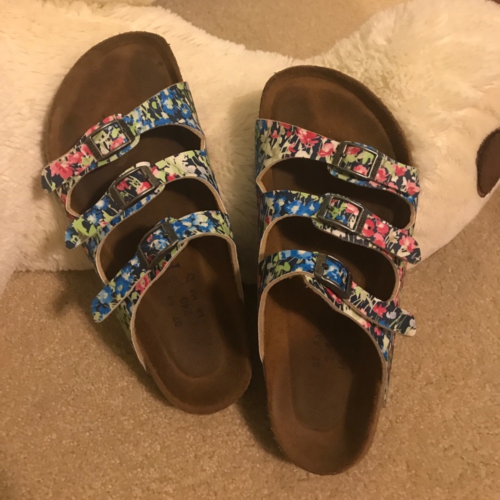 Floral 3 strap Birkenstocks