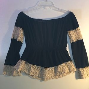 Double Zero black off the shoulder top
