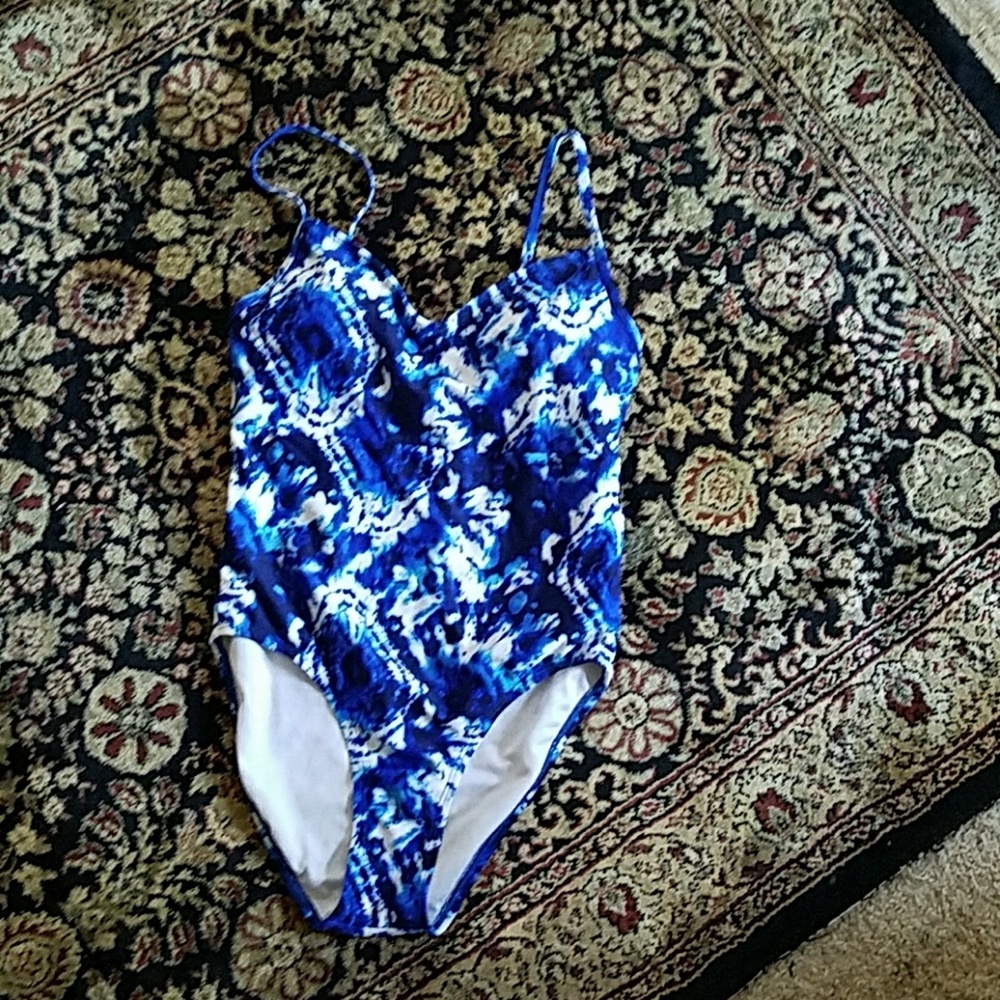 Tye-dye one piece bathing suit