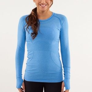 Blue Lululemon swiftly tech long sleeve top size 2