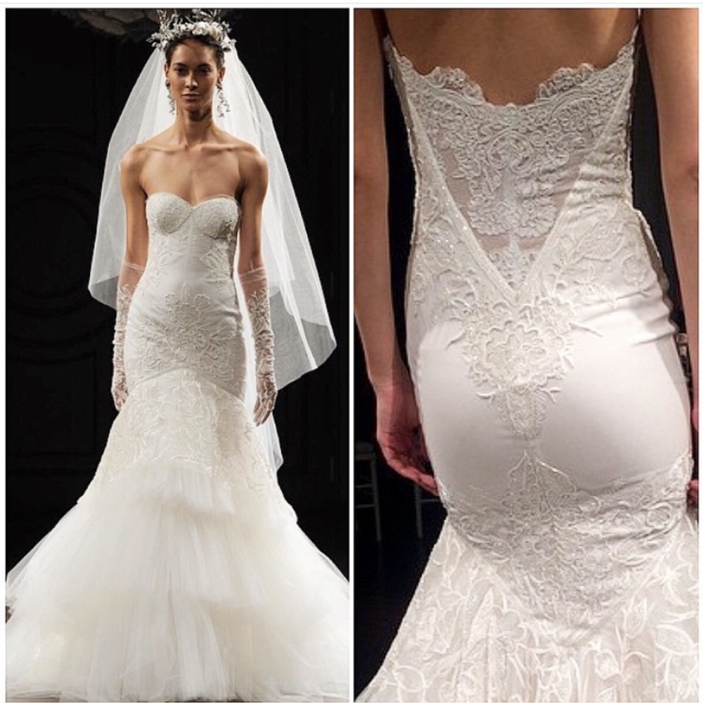 Naeem Khan beaded mermaid bridal gown-sample-Sz 10
